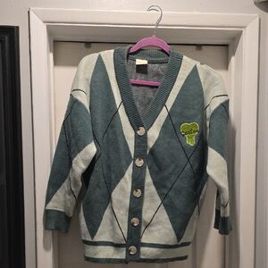Women's Green and Cream Cardigan